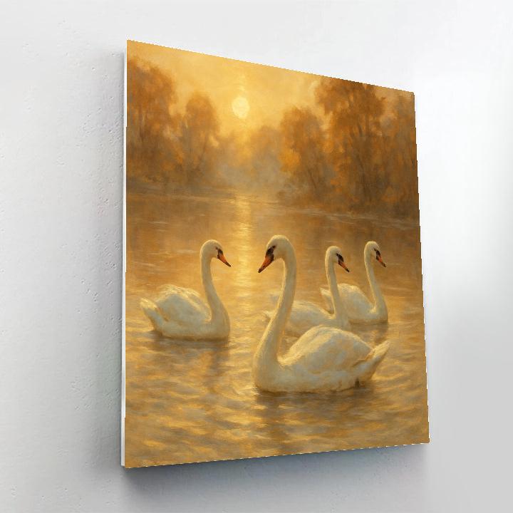 Sunset Silhouettes With Elegant Swans Paint by numbers kits