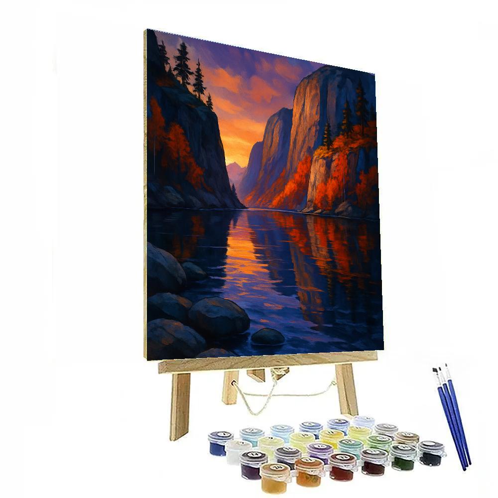 Sunset Reflections At The Fjord Painting by numbers kit