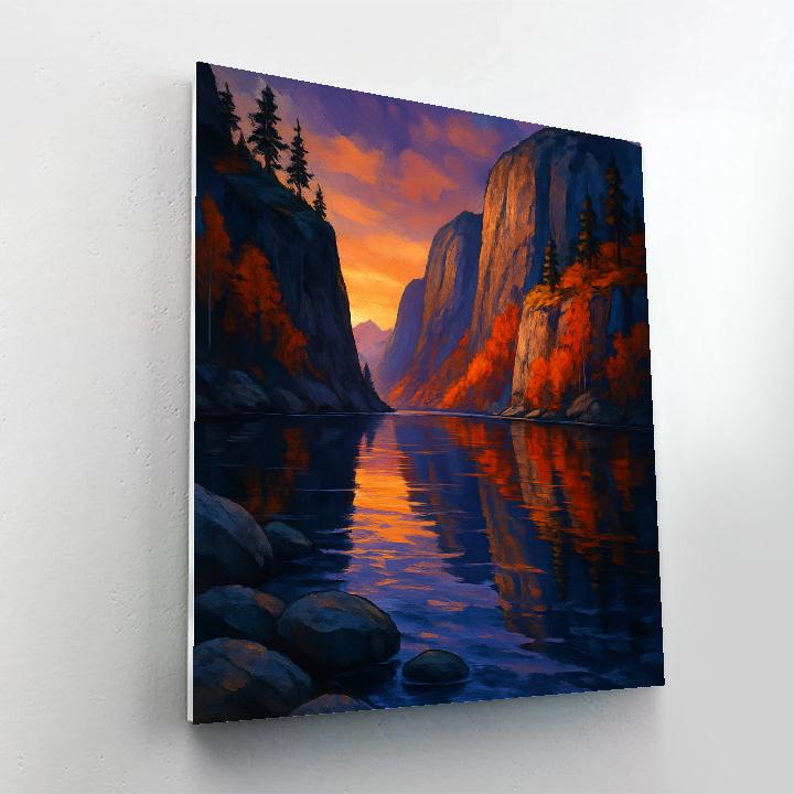 Sunset Reflections At The Fjord Painting by numbers kit