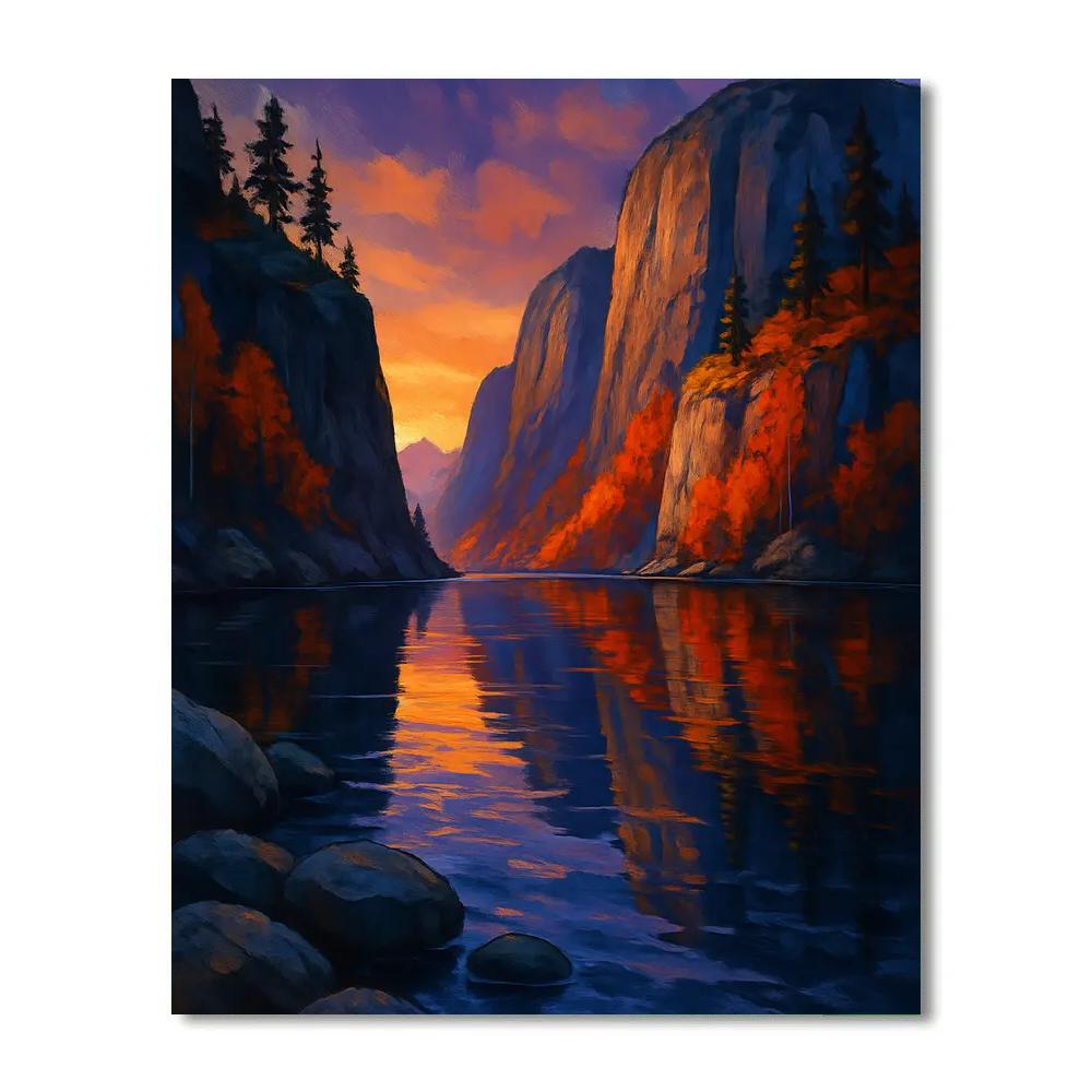 Sunset Reflections At The Fjord Painting by numbers kit