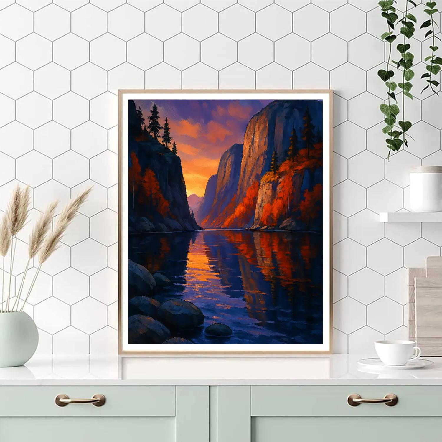 Sunset Reflections At The Fjord Painting by numbers kit