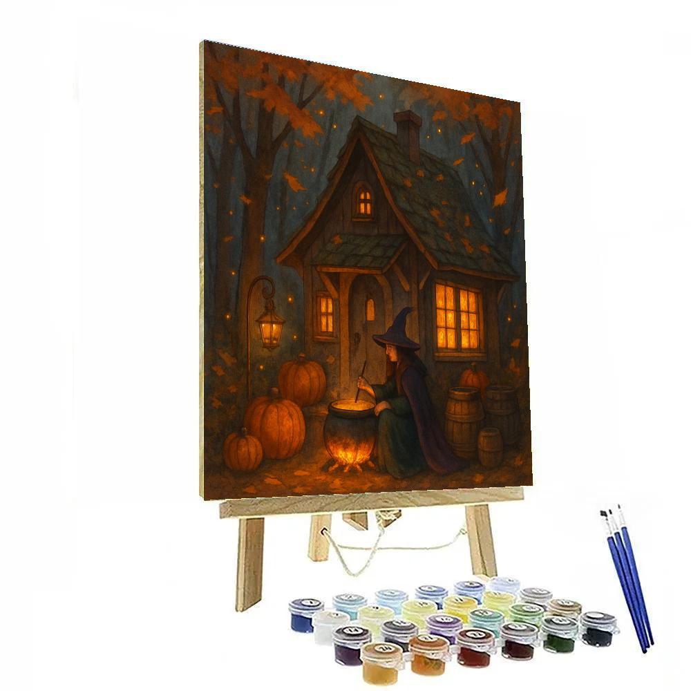 Cozy Haunted Cottage With Lantern Glow paint by color