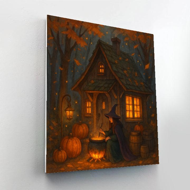 Cozy Haunted Cottage With Lantern Glow paint by color