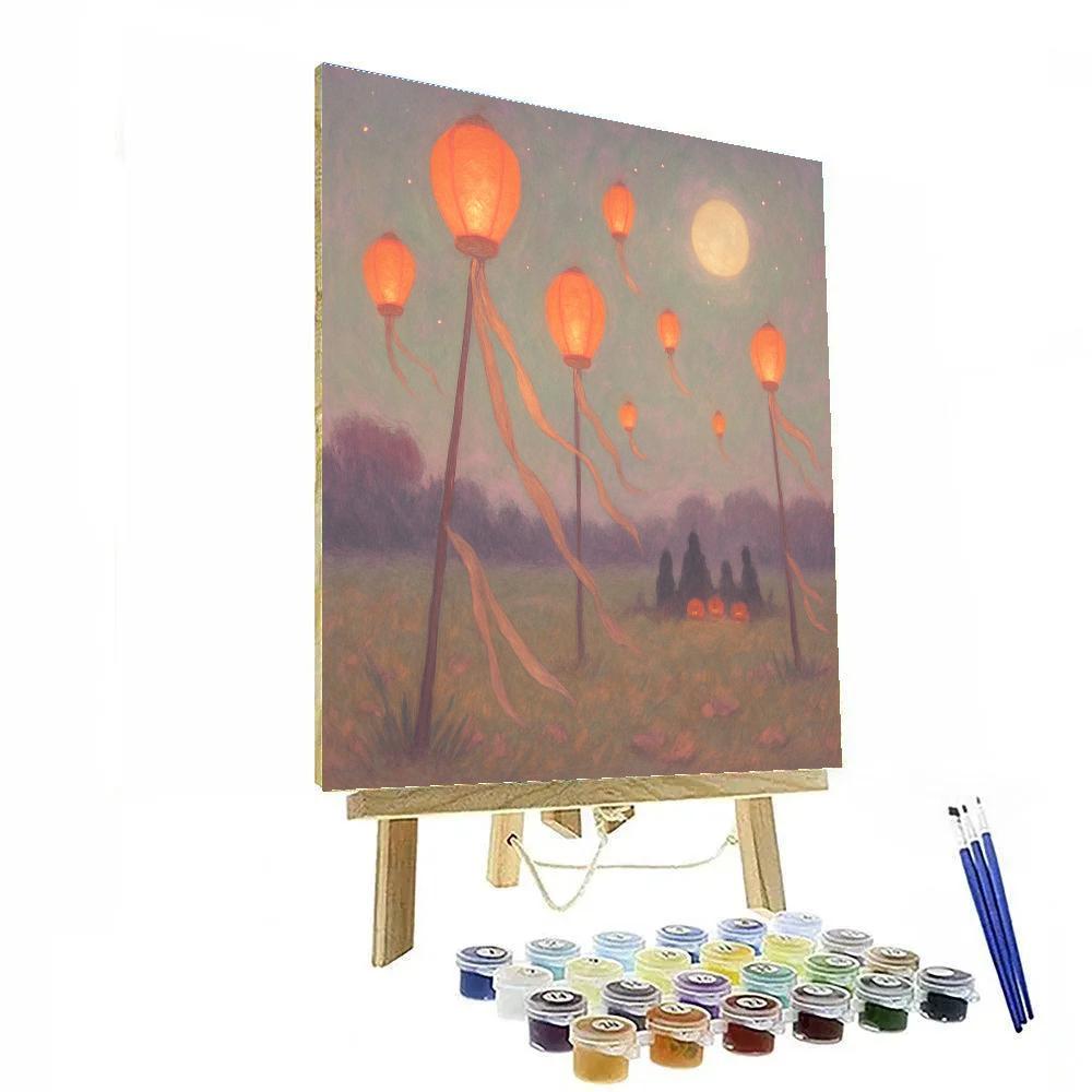 Midnight Lantern Meadow Painting by numbers kit