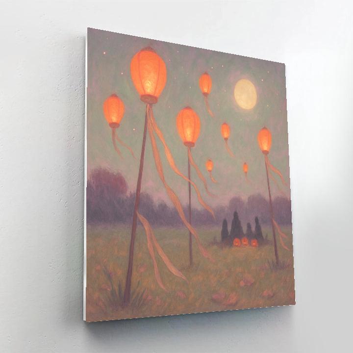 Midnight Lantern Meadow Painting by numbers kit