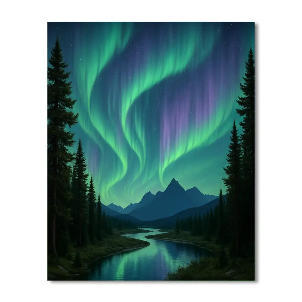Landscape Aurora Passage paint by numbers