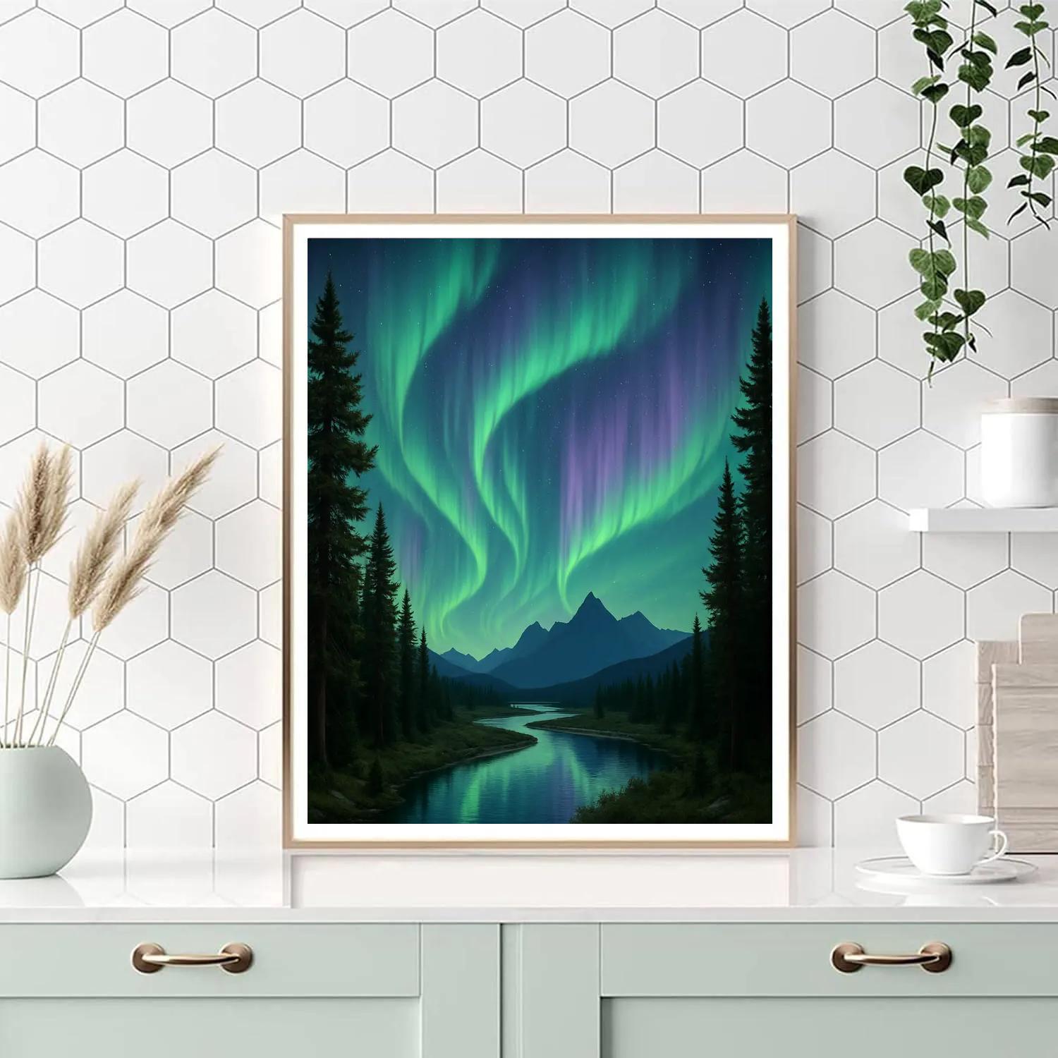 Landscape Aurora Passage paint by numbers