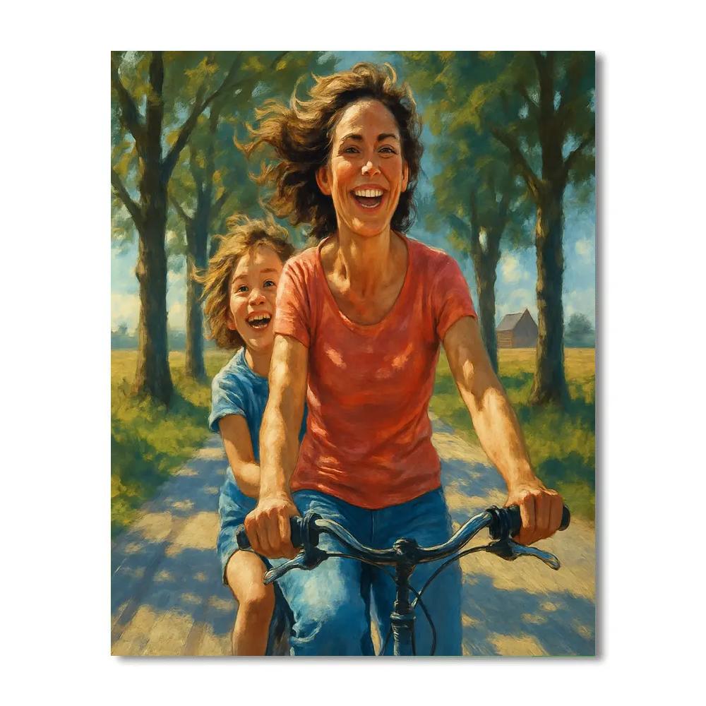 Afternoon Bicycle Ride Together paint by numbers