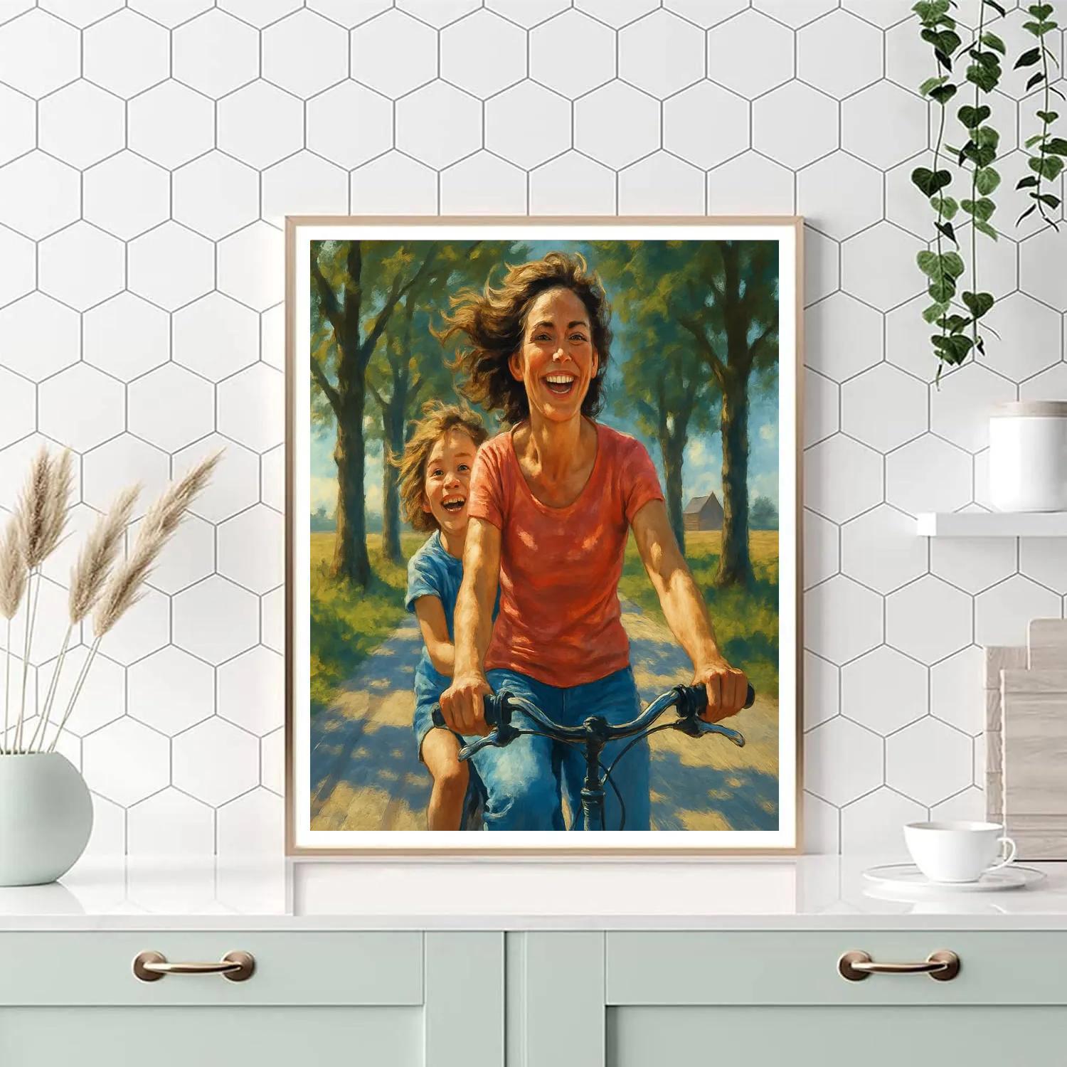 Afternoon Bicycle Ride Together paint by numbers