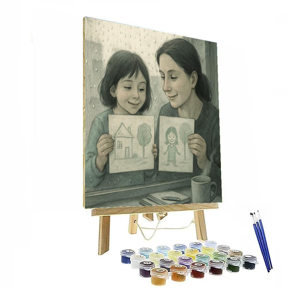 Shared Sketchbook On Rainy Window Painting by numbers kit