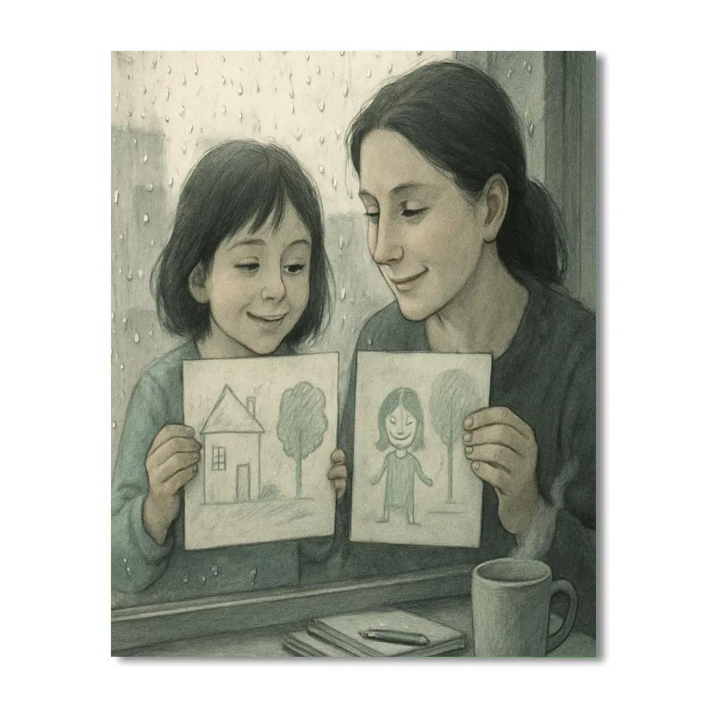 Shared Sketchbook On Rainy Window Painting by numbers kit