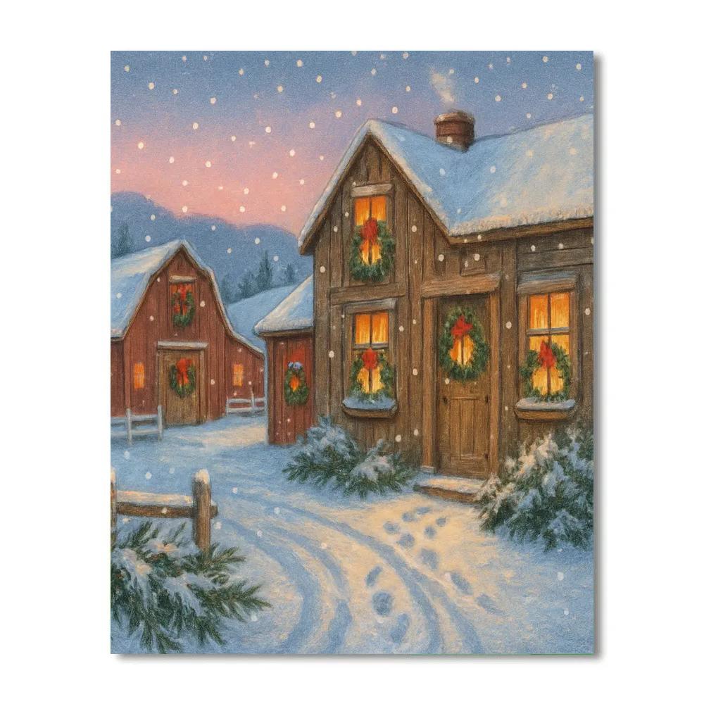 Rustic Farmhouse Snowy Holiday Glow paint by color