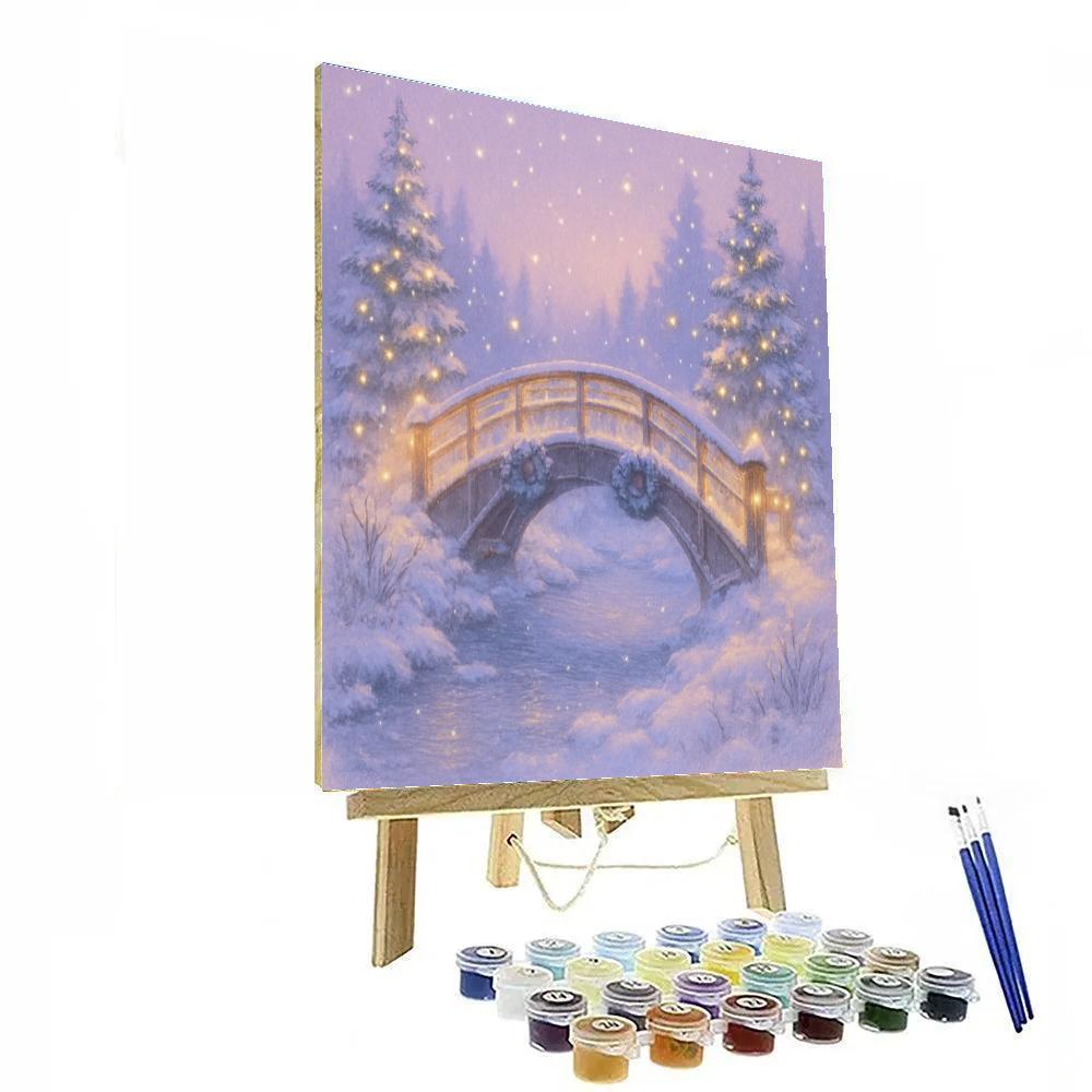 Magical Lantern-lit Winter Bridge Paint by numbers kits