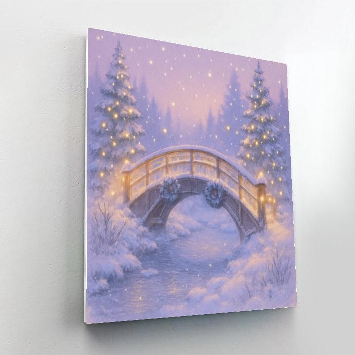 Magical Lantern-lit Winter Bridge Paint by numbers kits