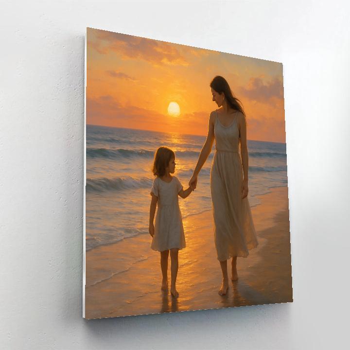 Mother And Child Sunset Stroll DIY paint by numbers