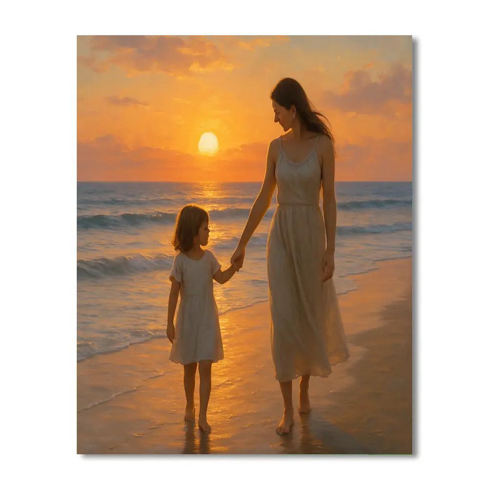 Mother And Child Sunset Stroll DIY paint by numbers