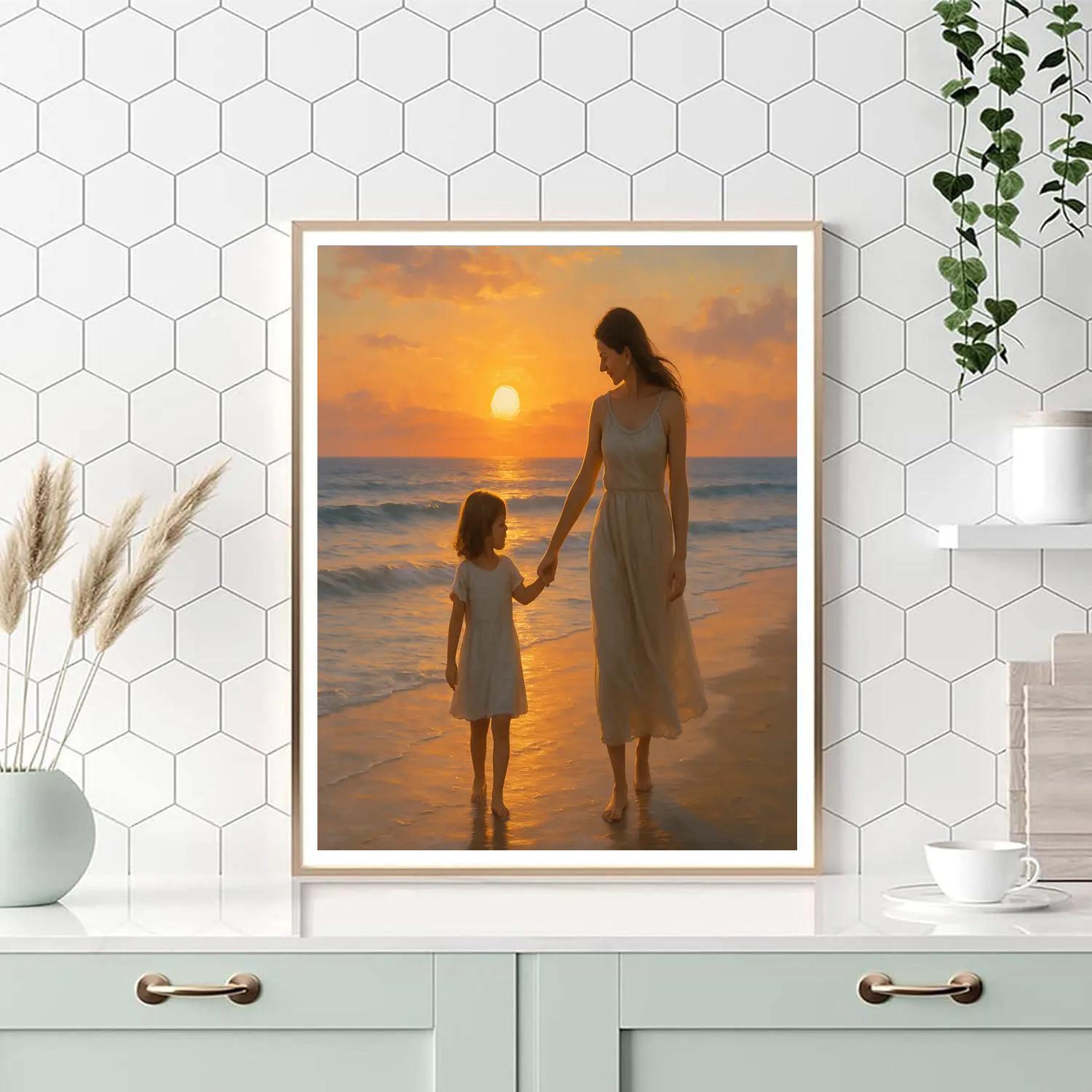 Mother And Child Sunset Stroll DIY paint by numbers