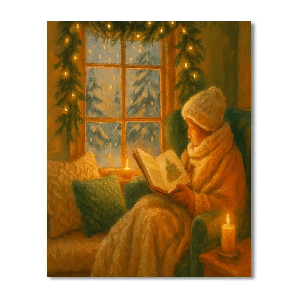 Cosy Reading Nook Christmas Bliss Numbered painting kits