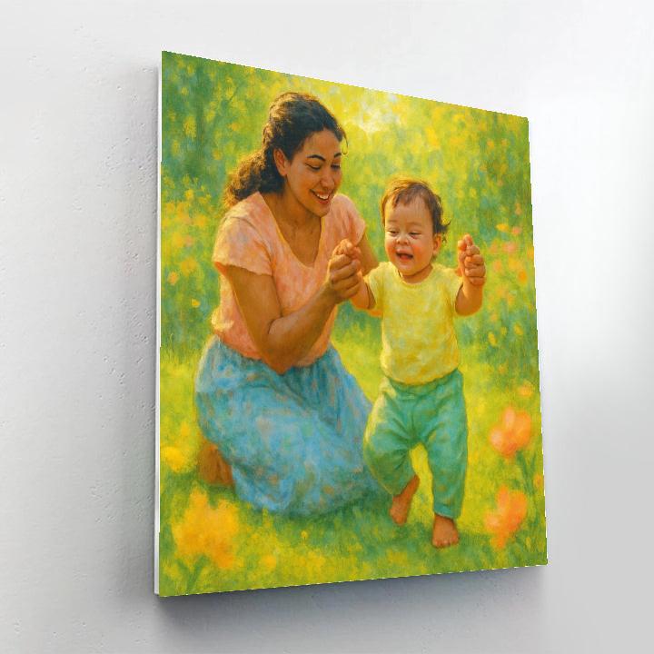 First Steps Celebration With Mother paint by color