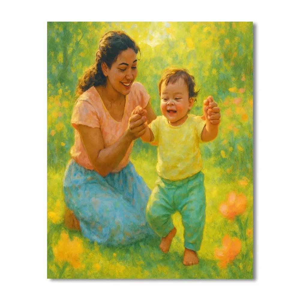 First Steps Celebration With Mother paint by color