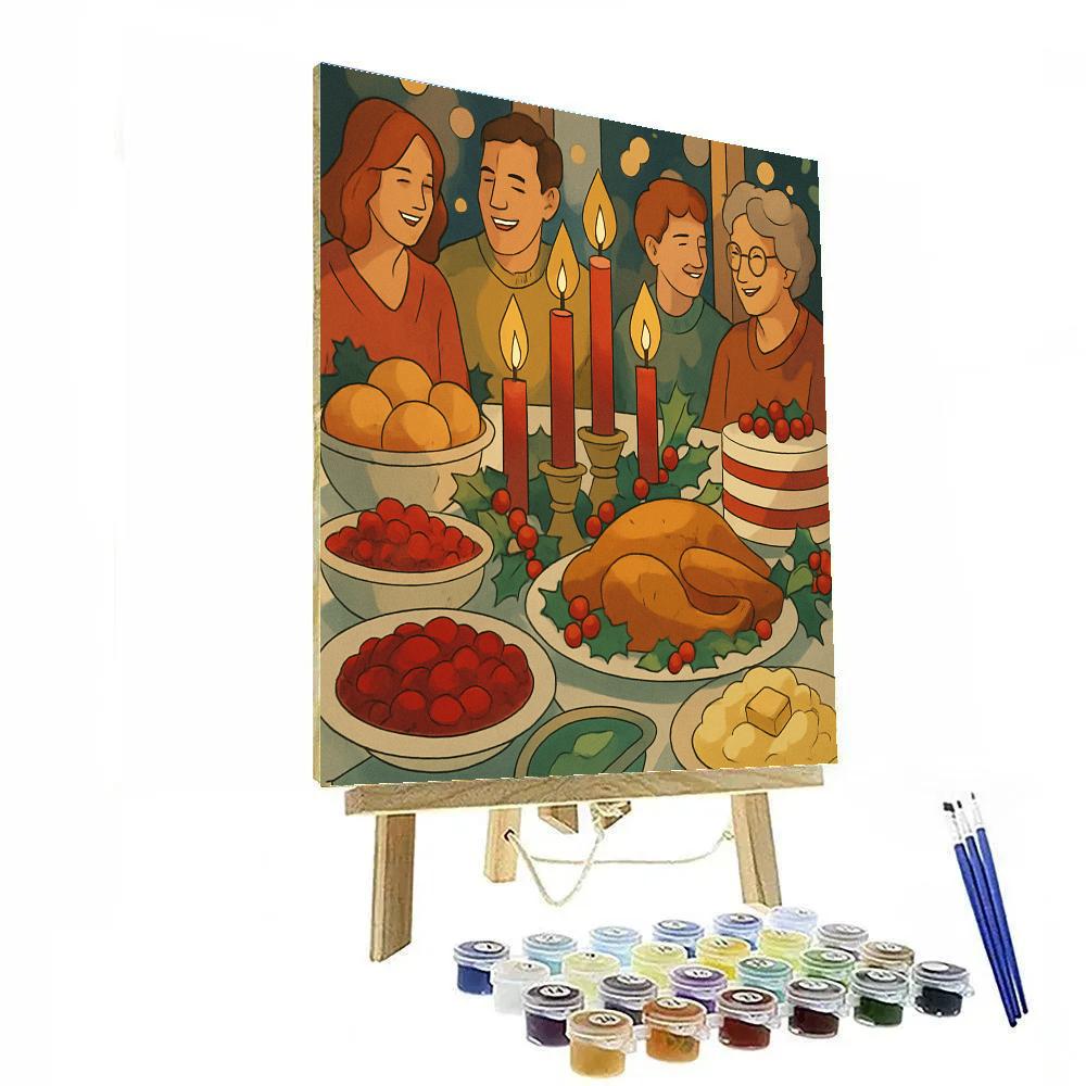 Holly Jolly Feast paint by numbers