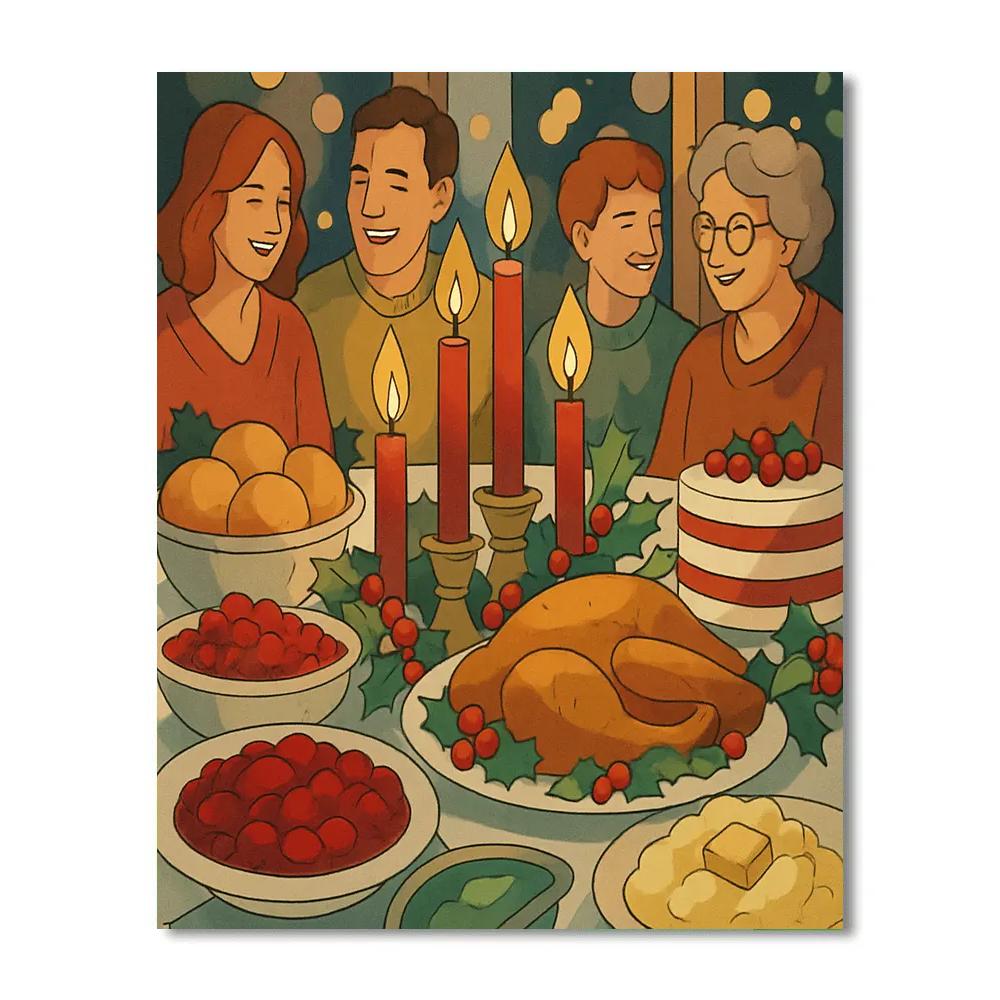 Holly Jolly Feast paint by numbers