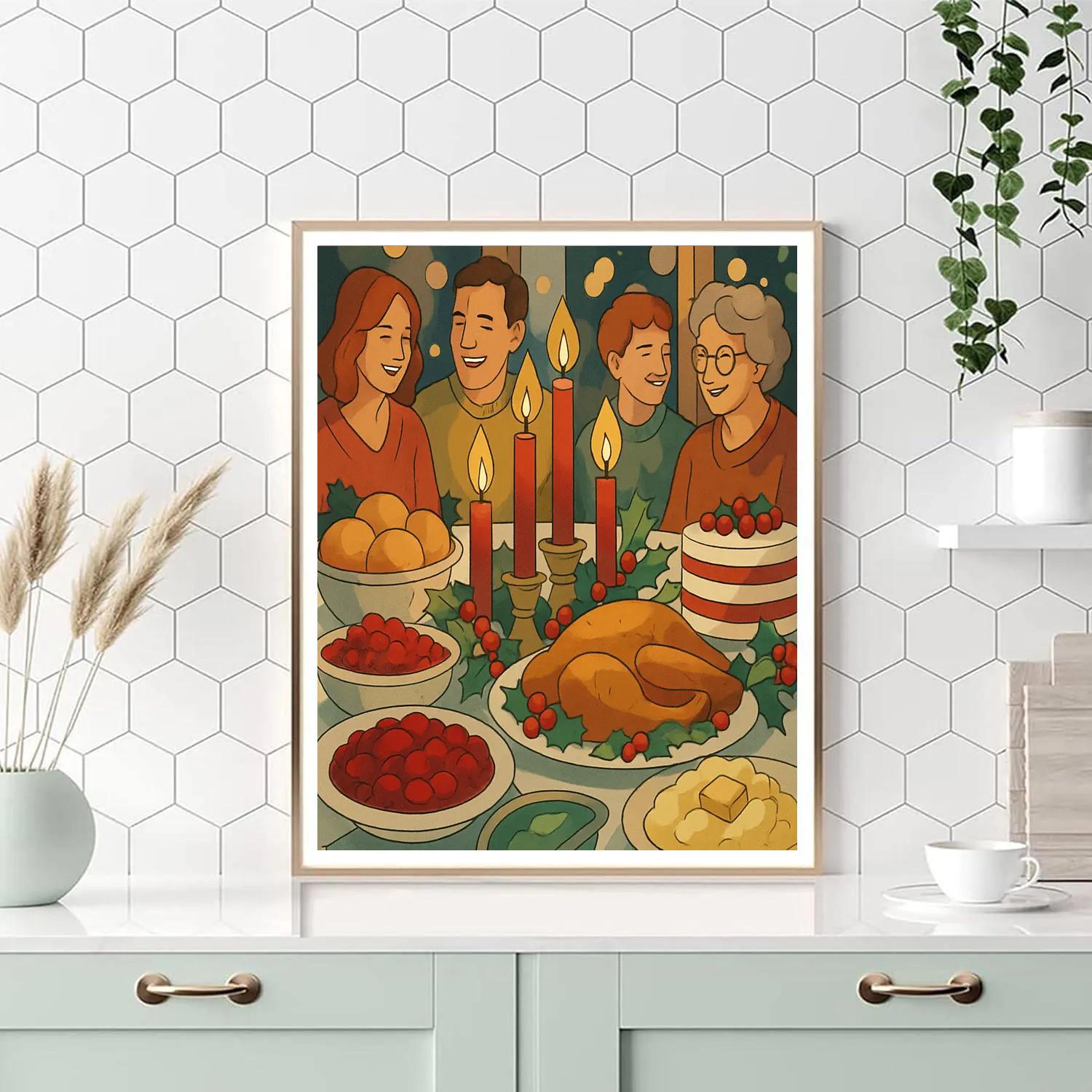 Holly Jolly Feast paint by numbers