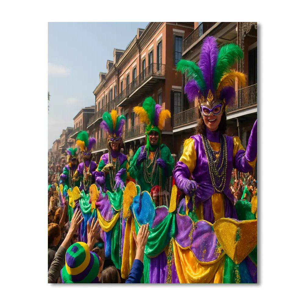 Mardi Gras Parade On New Orleans Streets paint by number