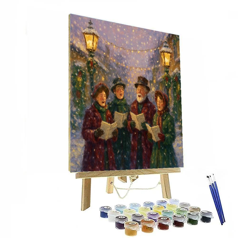 Joyful Carolers Winter Twilight Harmony paint by number