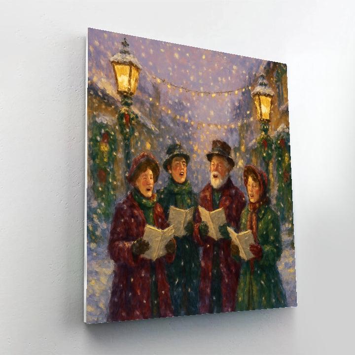 Joyful Carolers Winter Twilight Harmony paint by number