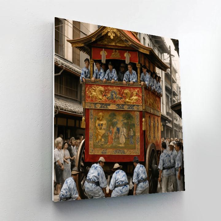 Gion Matsuri Traditional Yamahoko Float Number painting