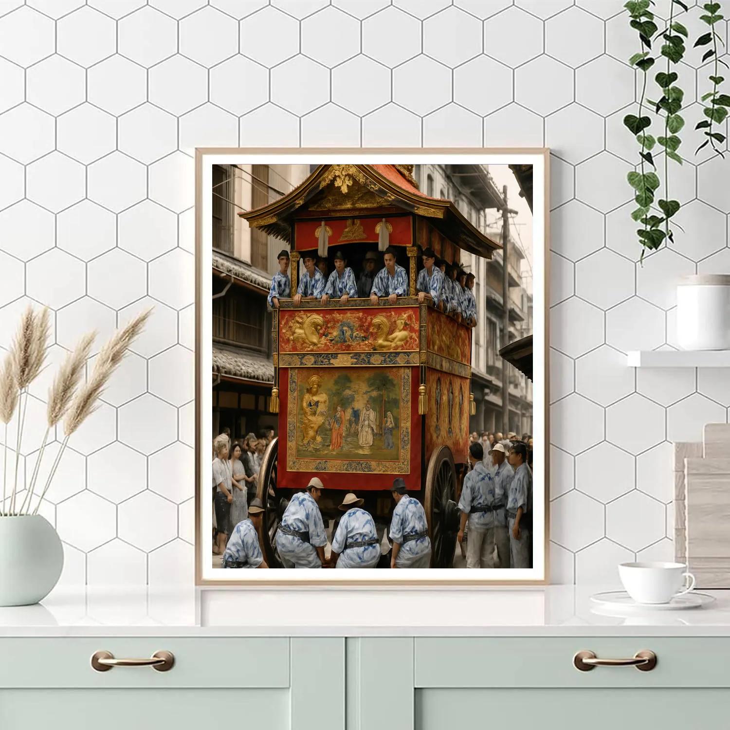 Gion Matsuri Traditional Yamahoko Float Number painting