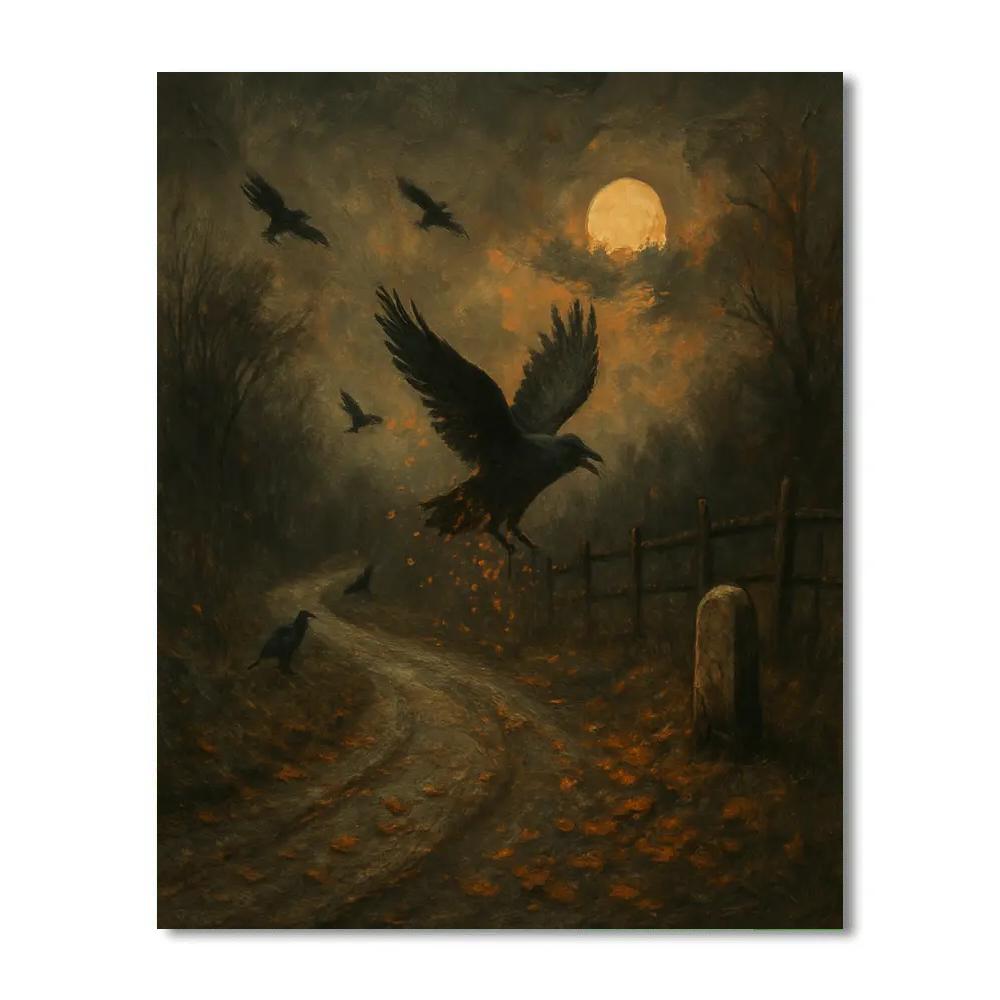 Raven Road At Twilight Painting by numbers kit