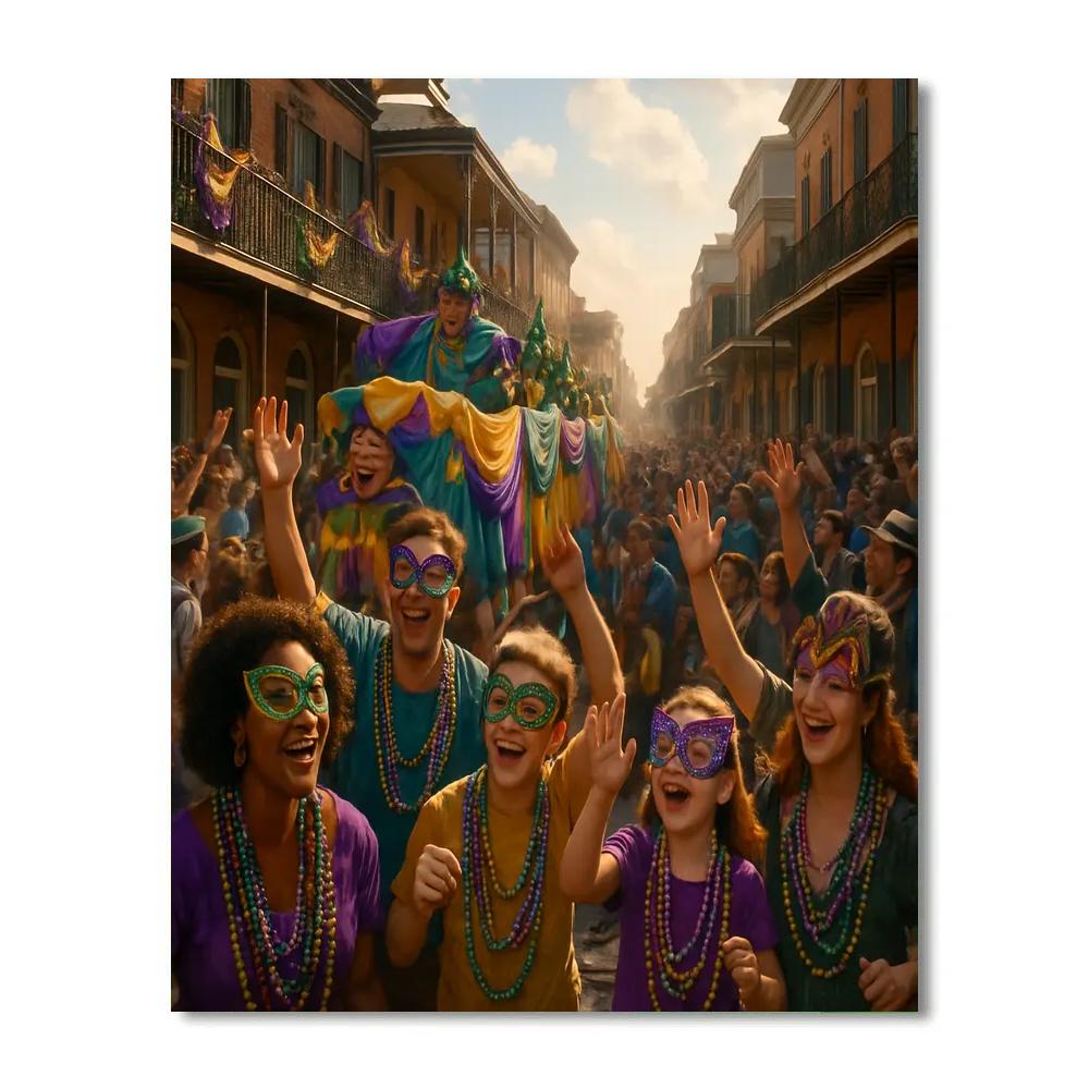 Vibrant Mardi Gras Parade Paint by numbers kits