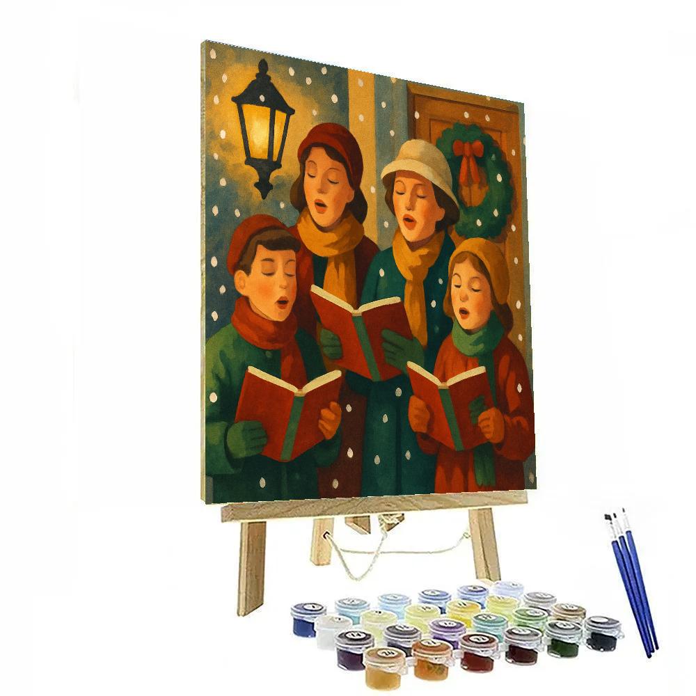 Candlelight Choir In Snow Paint by numbers art