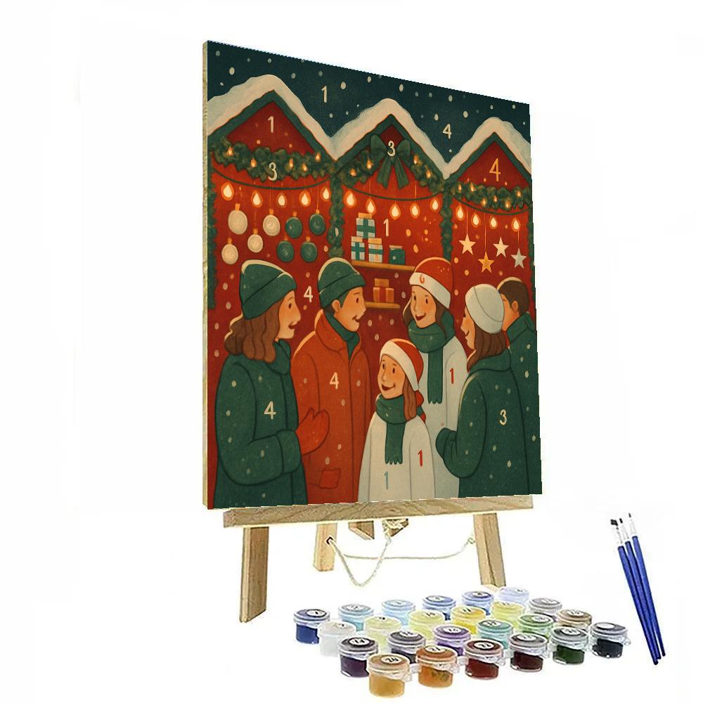 Evergreen Market Glow Paint by numbers art