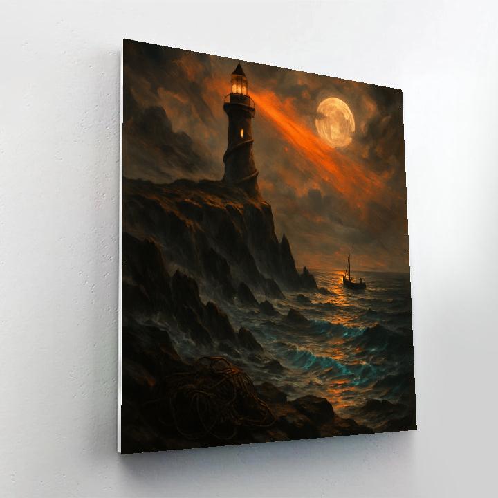 Pumpkin Lighthouse Coast Numbered painting kits