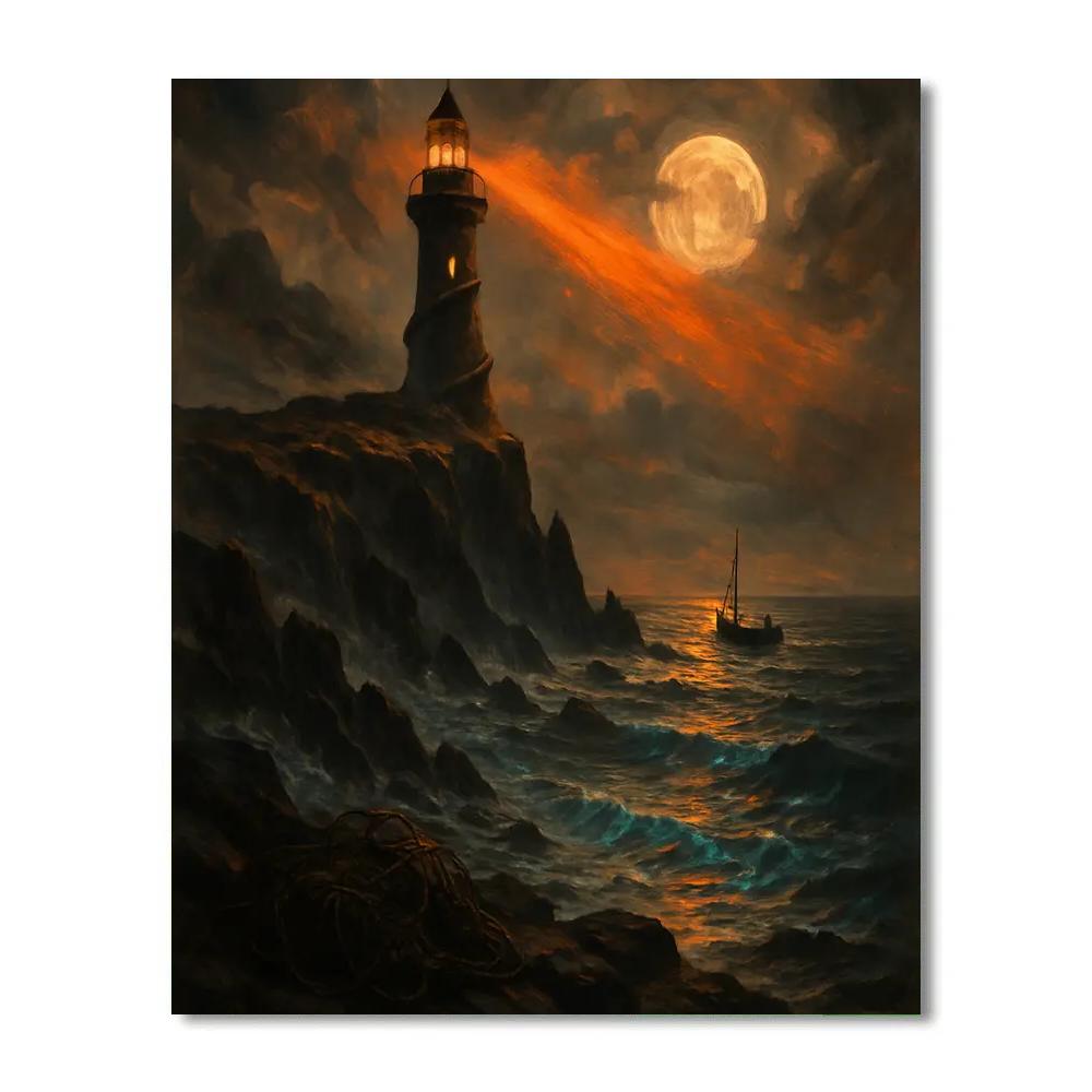Pumpkin Lighthouse Coast Numbered painting kits
