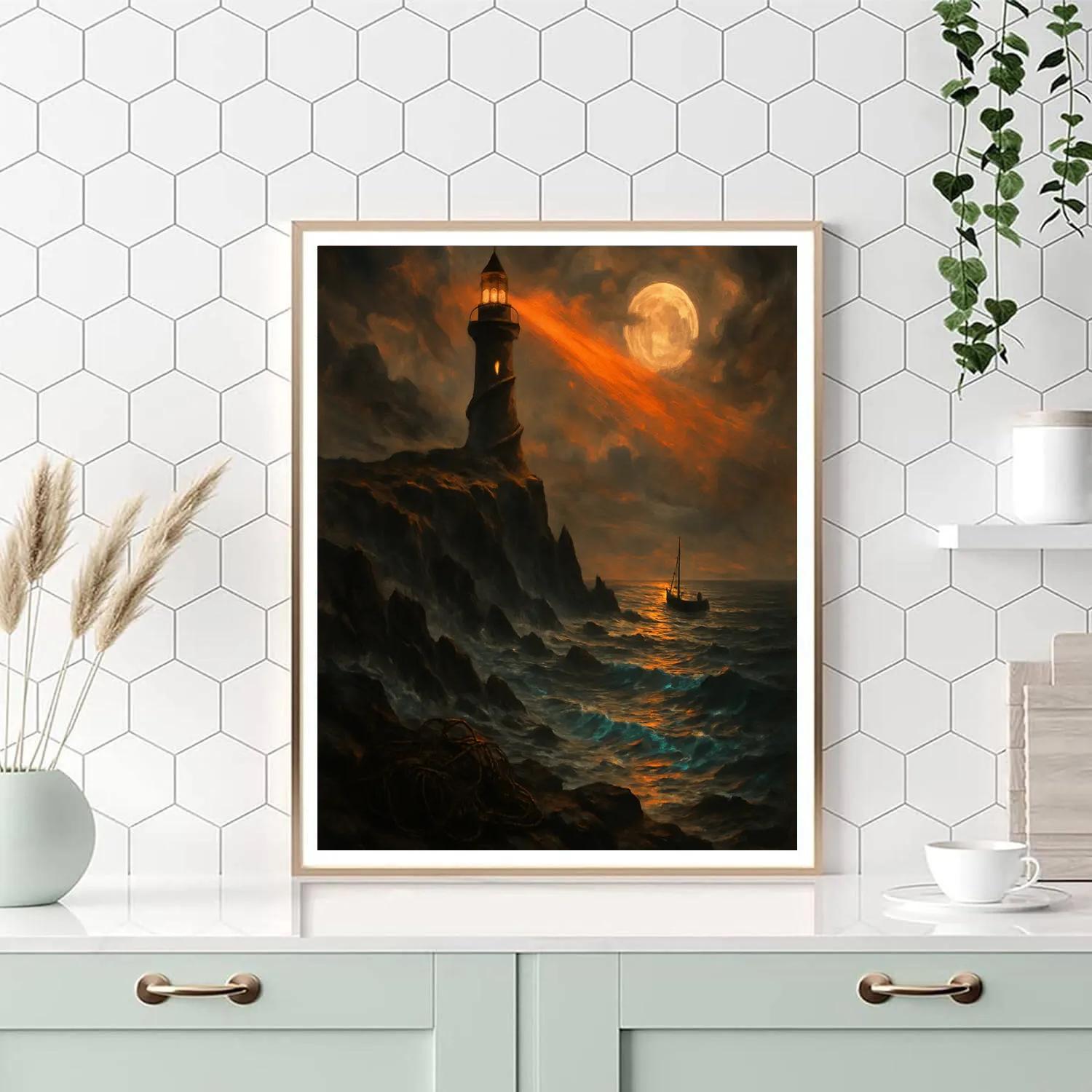 Pumpkin Lighthouse Coast Numbered painting kits