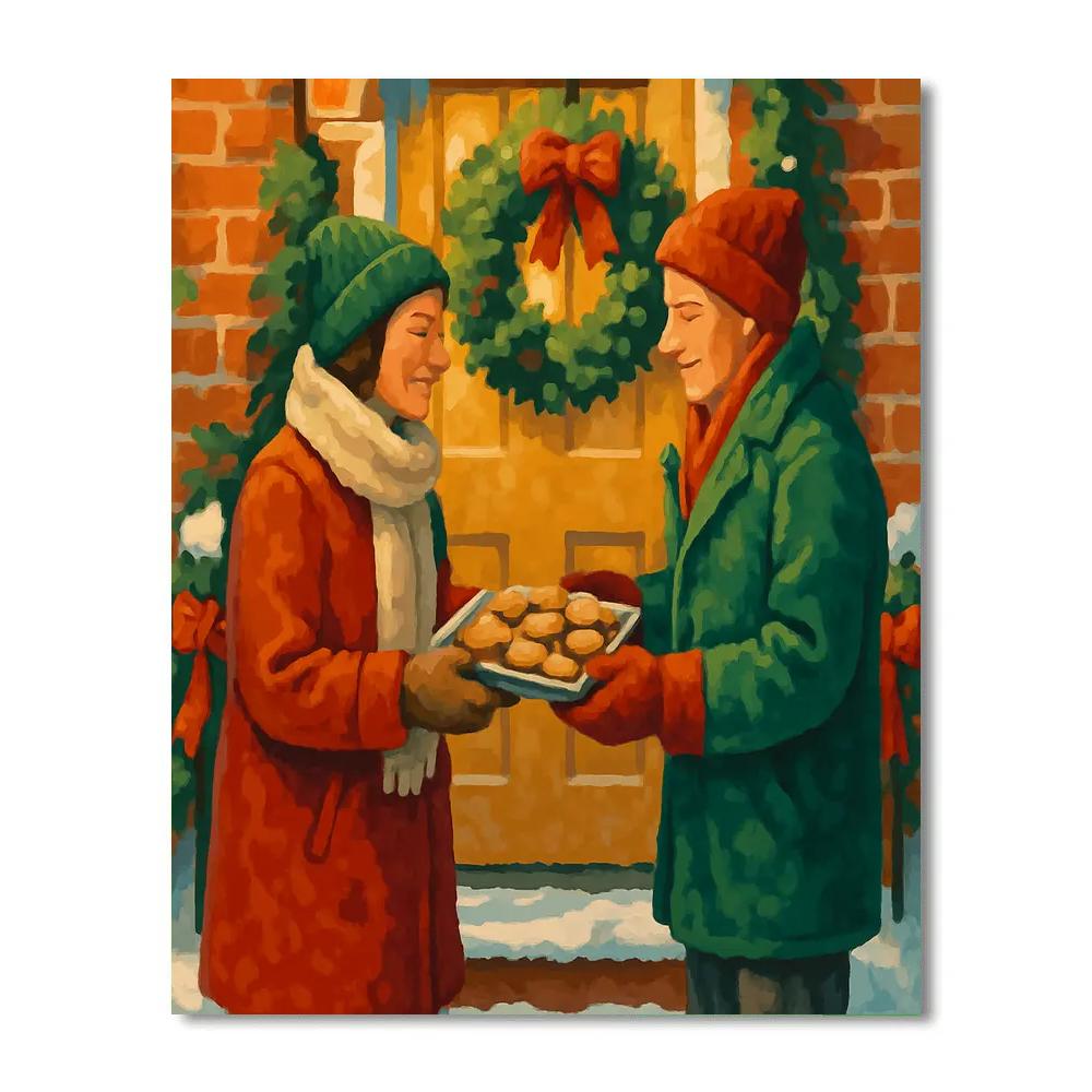 Wreath Kissed Welcome painting number kit