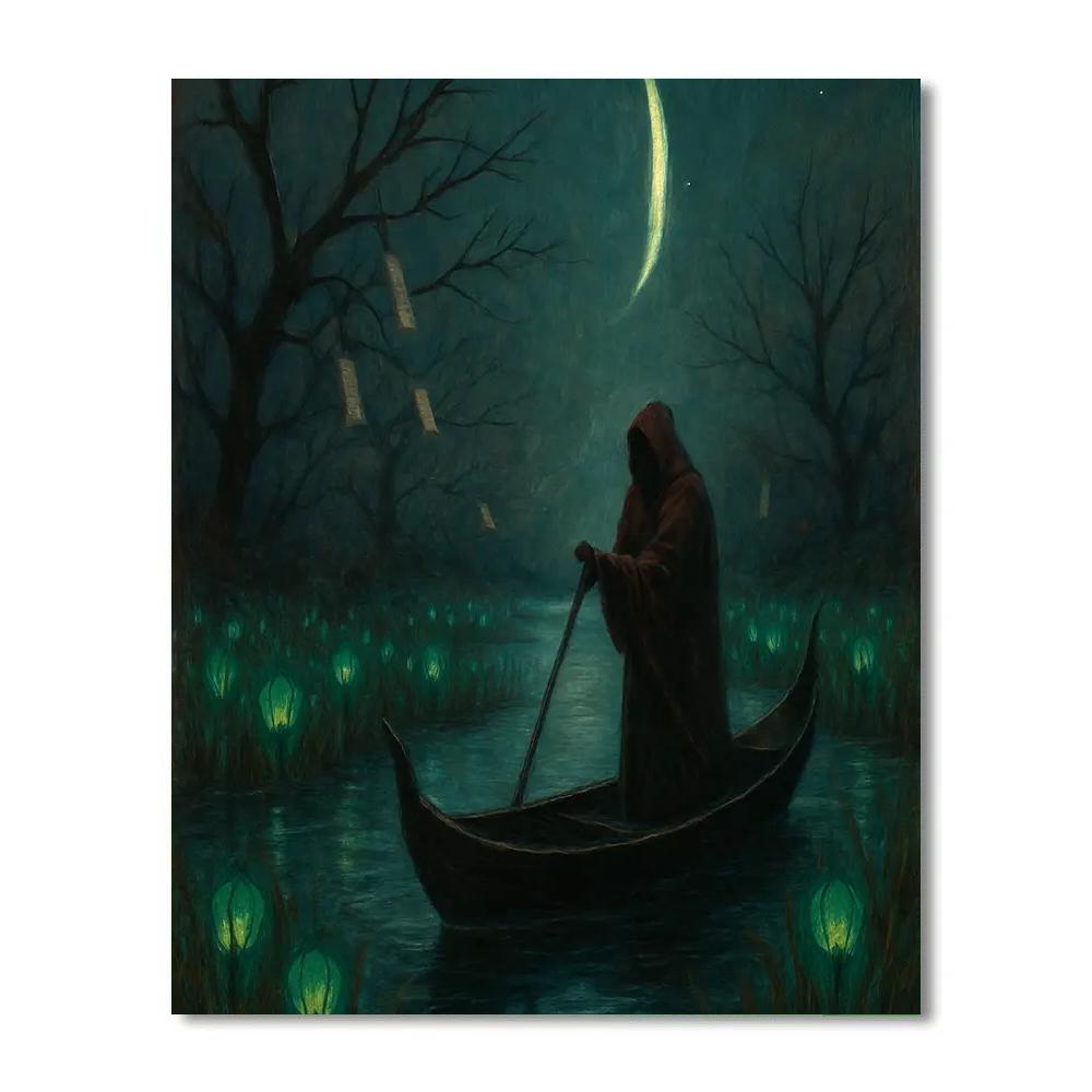 Shadow Ferry On Silver Marsh Paint by numbers kits