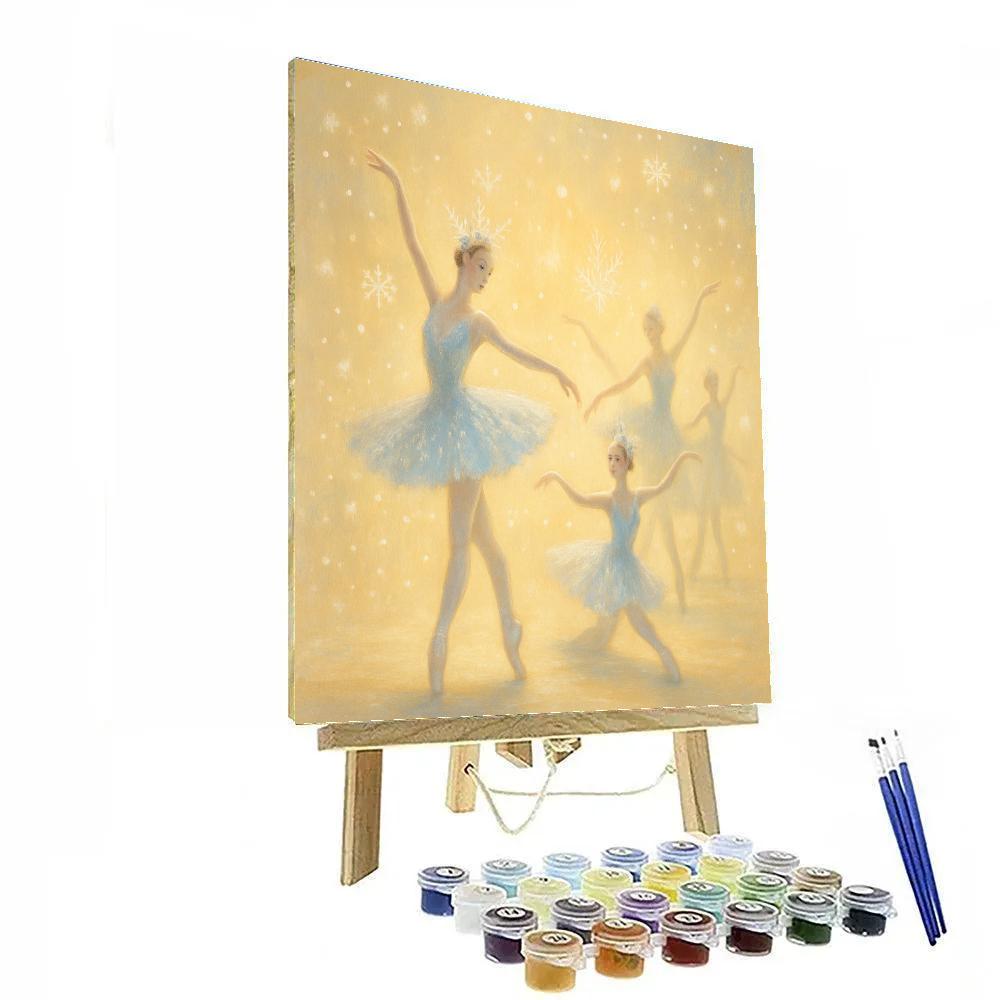 Golden Snowflake Ballet Enchantment Number painting