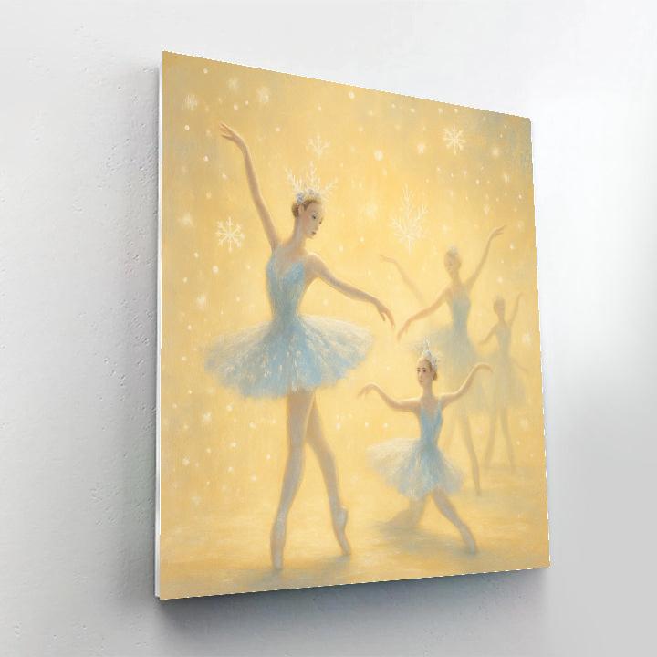 Golden Snowflake Ballet Enchantment Number painting