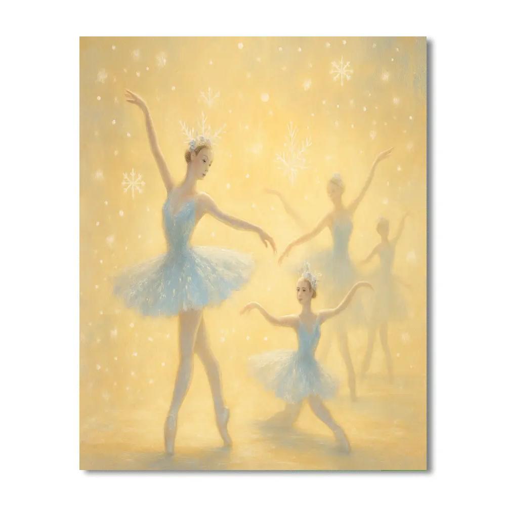 Golden Snowflake Ballet Enchantment Number painting