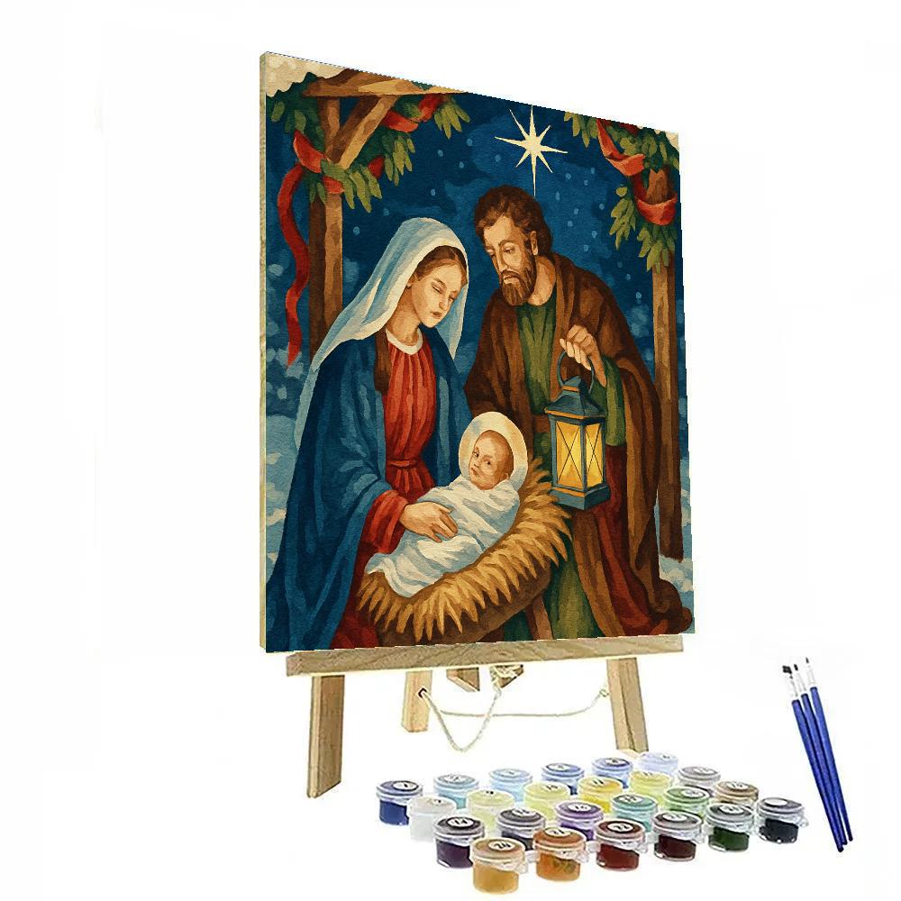 Midnight Nativity Star DIY paint by numbers