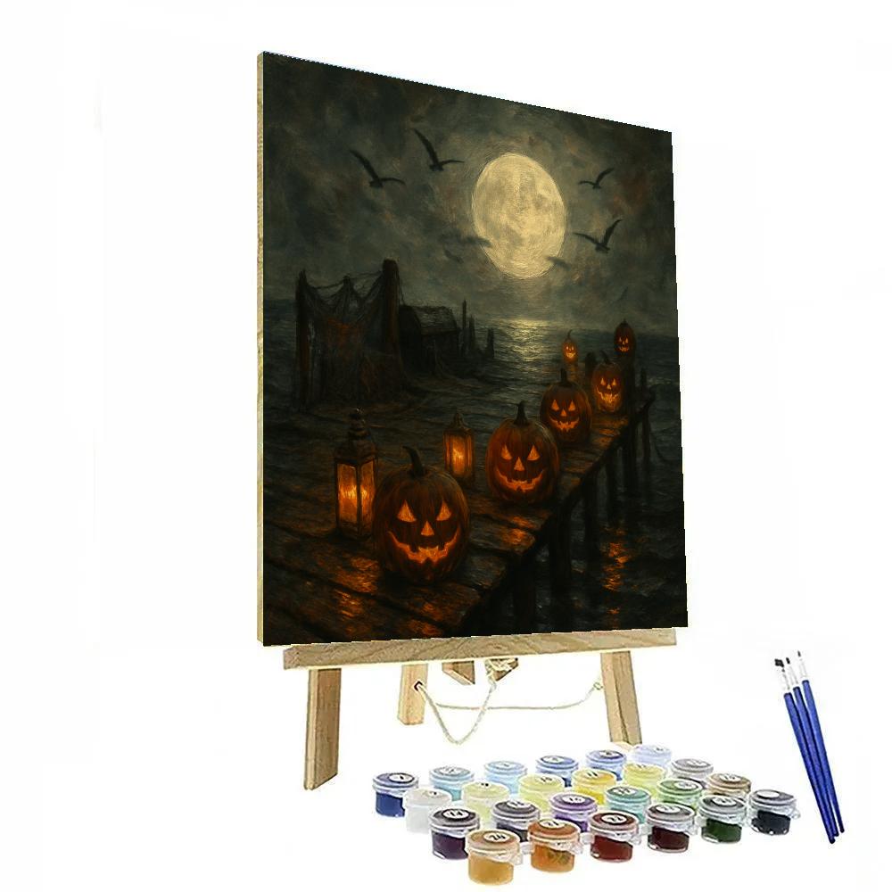 Moonlit Pumpkin Pier DIY paint by numbers