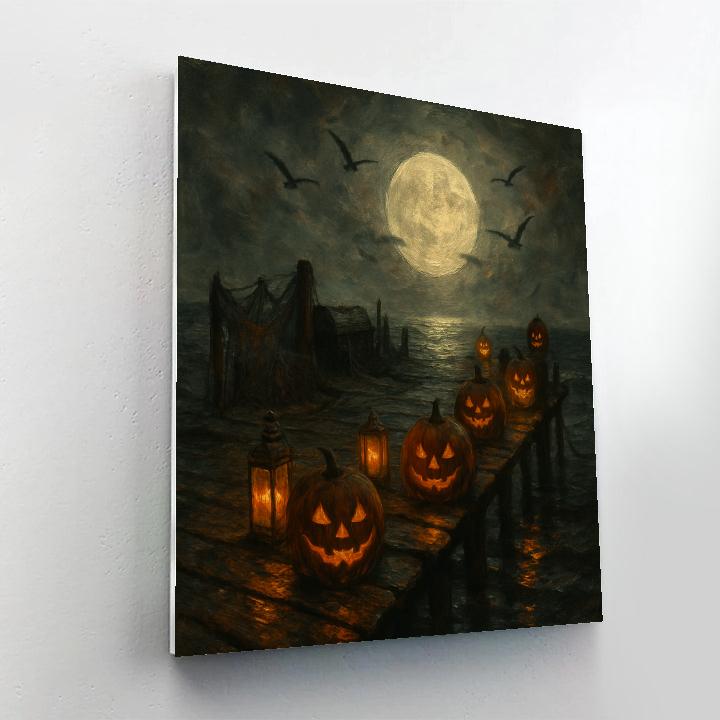 Moonlit Pumpkin Pier DIY paint by numbers