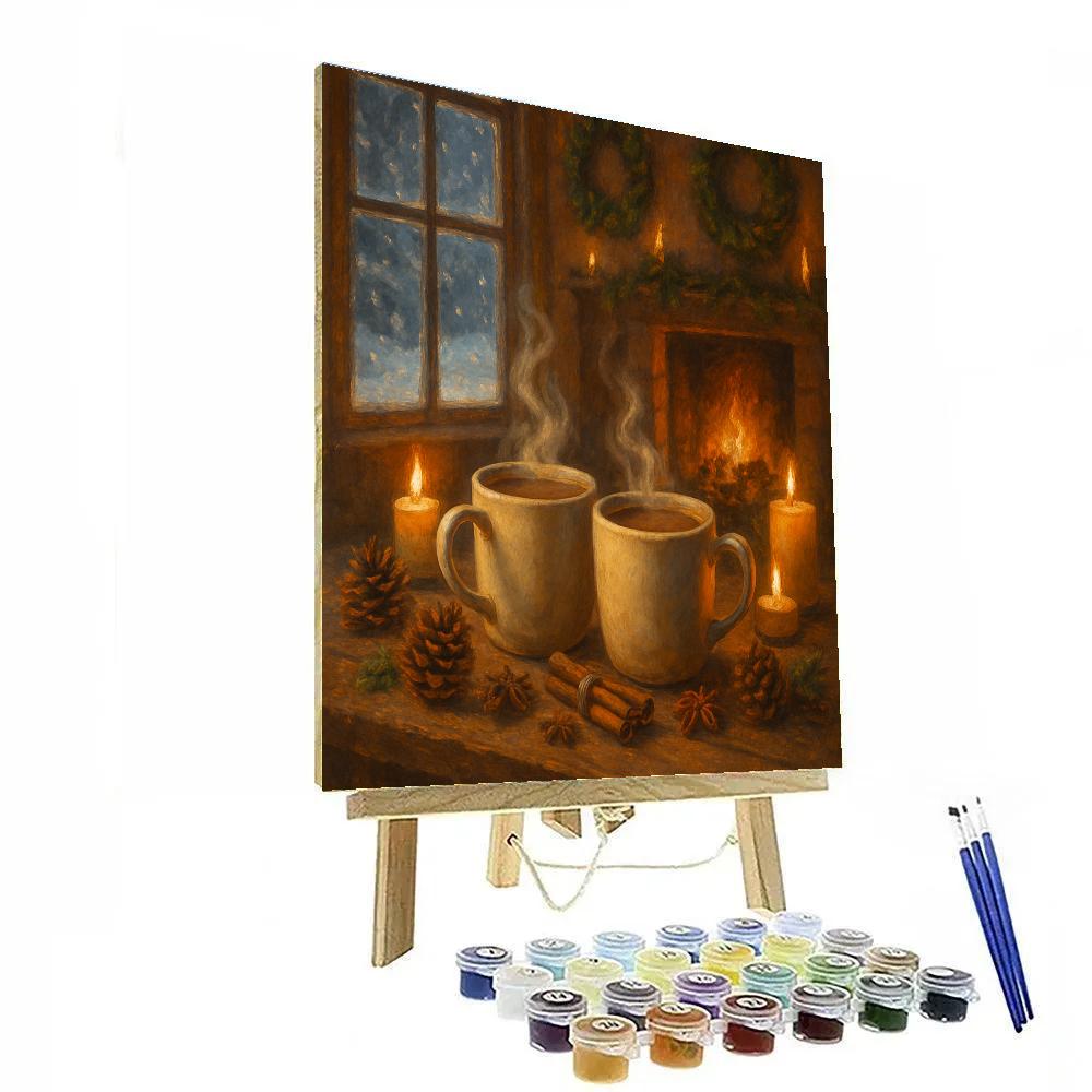 Festive Hot Cocoa Hearthside Gathering paint by number