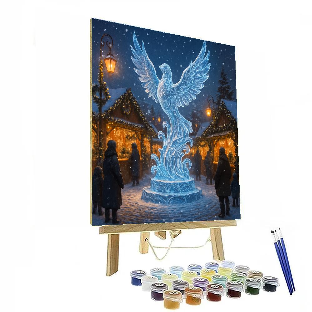 Cozy Christmas Market Ice Sculpture DIY paint by numbers