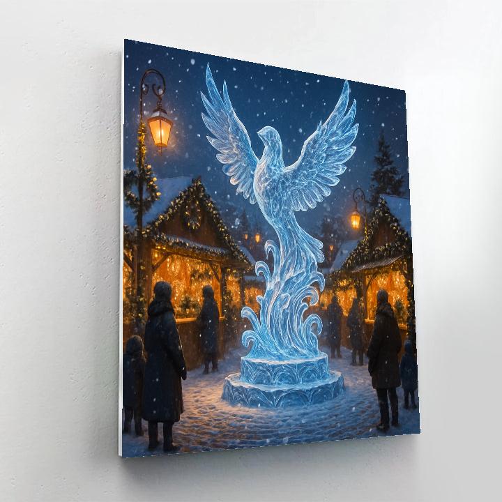 Cozy Christmas Market Ice Sculpture DIY paint by numbers